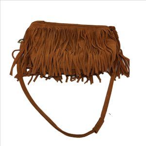 Street Level Brown Suede Tassel bag zip pockets